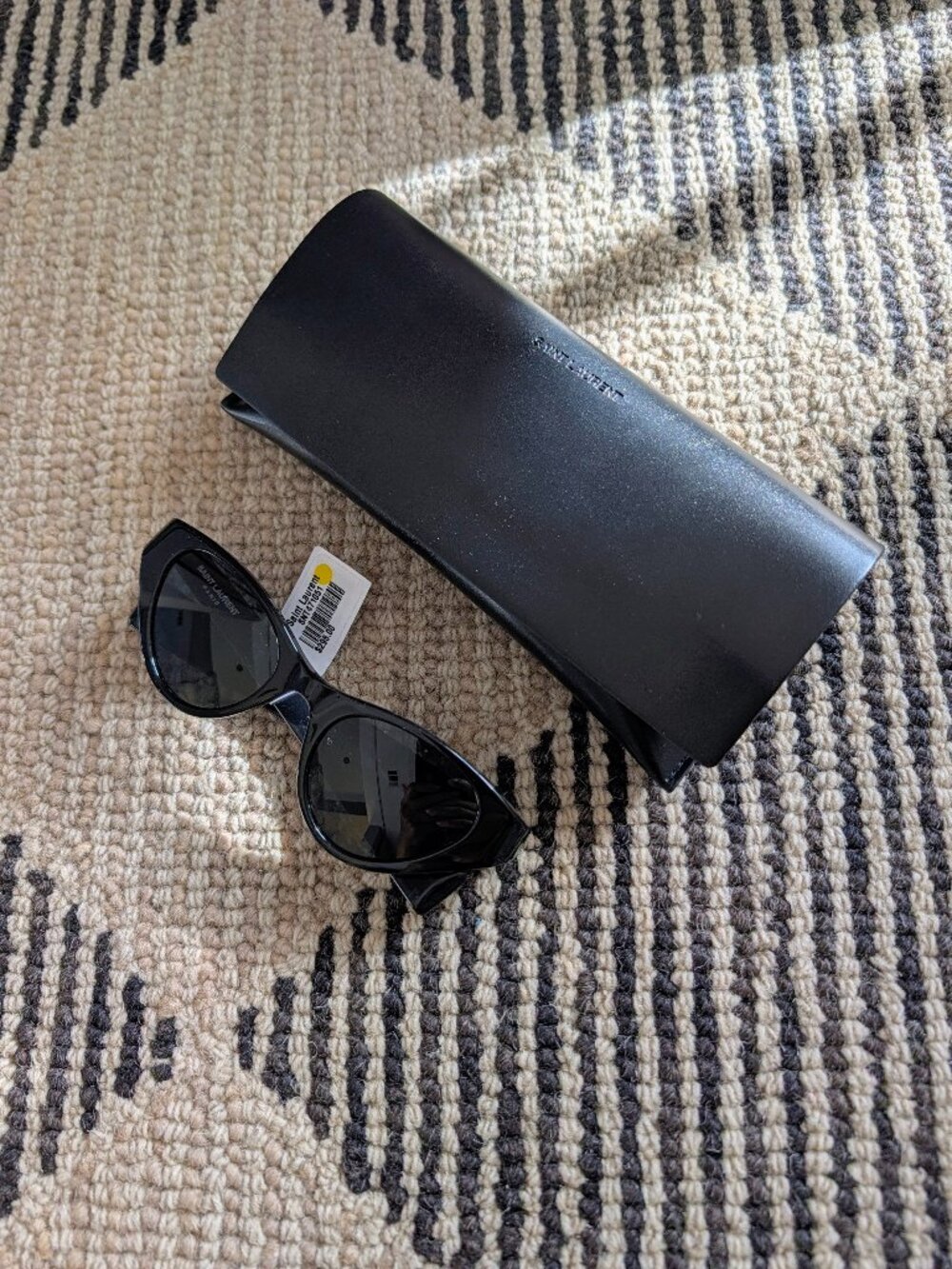 Saint Laurent YSL Black Cat Eye Sunglasses NWT (SL M144 001), With Case